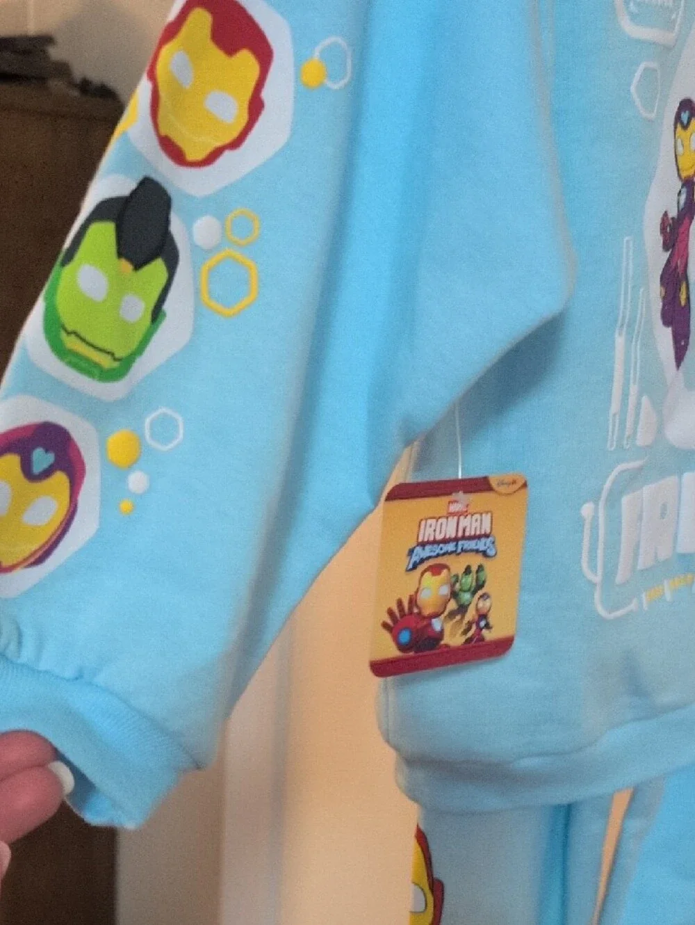 Light Blue Kids Marvel Sweatshirt & Joggers - Picture 6 of 9
